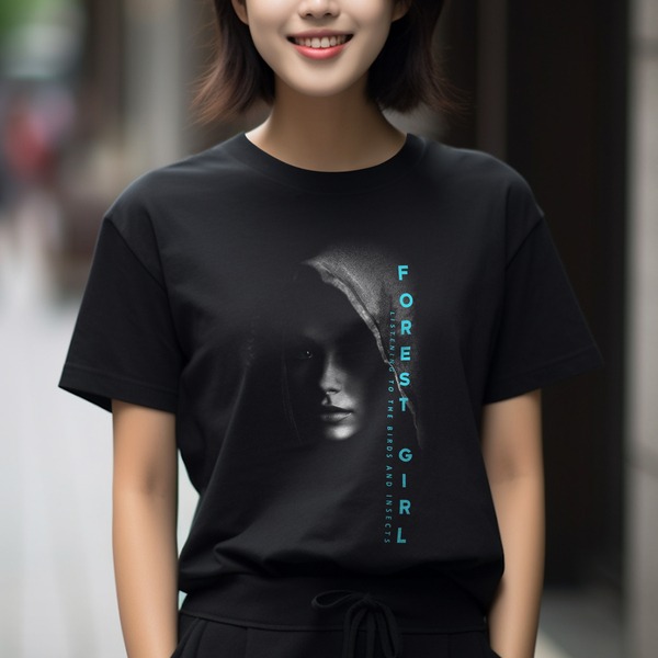 台灣TAIWAN自創品牌潮流T恤-圓領純棉短袖T(轉印)-pip-pep-森林女孩-細節圖4