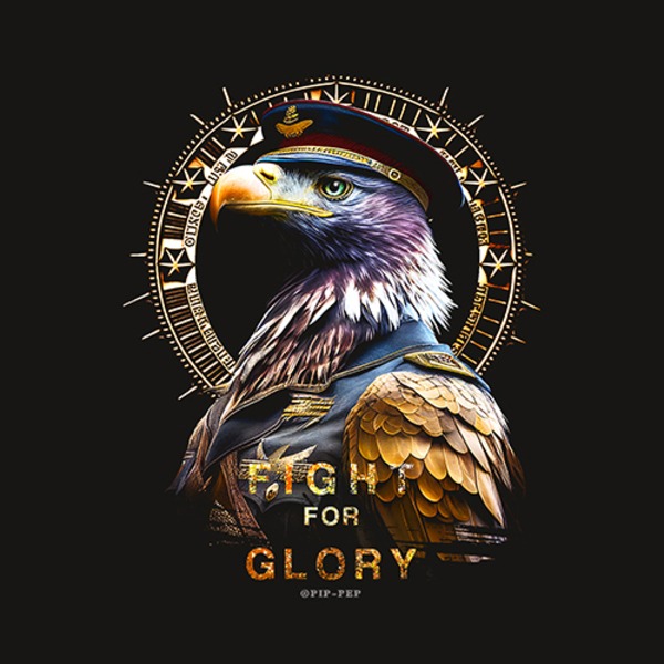 台灣TAIWAN自創品牌潮流T恤-厚磅單邊開岔-轉印技術印刷-pip-pep-軍官老鷹-細節圖3