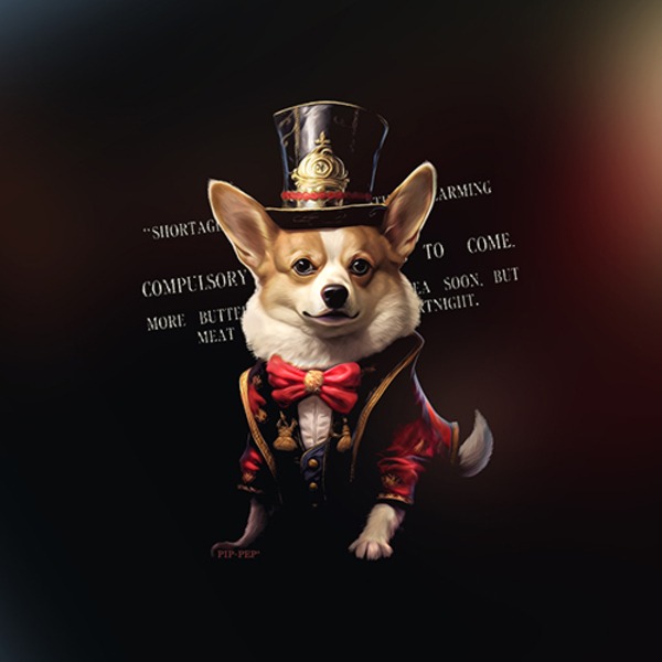 台灣TAIWAN自創品牌潮流T恤-厚磅單邊開岔-轉印技術印刷-pip-pep-國王柯基-細節圖3