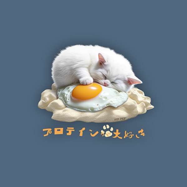 台灣TAIWAN自創品牌潮流T恤-厚磅單邊開岔-轉印技術印刷-pip-pep-蛋黃貓-細節圖5