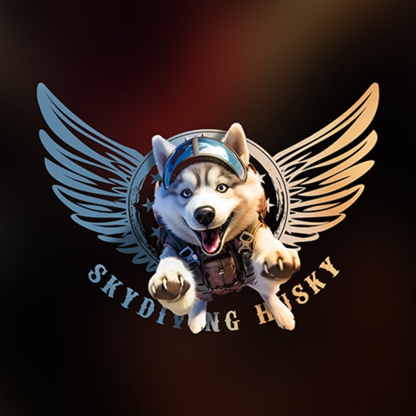 台灣TAIWAN自創品牌潮流T恤-厚磅單邊開岔-轉印技術印刷-pip-pep-跳傘哈士奇-細節圖3