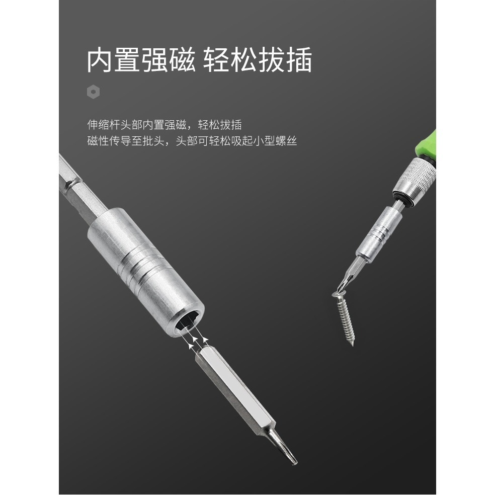 三段式可調延長杆螺絲刀H3.0H4 SIM螺絲刀32合1強磁螺絲起子批頭組合套裝 手機精密拆裝維修家用工具-細節圖5
