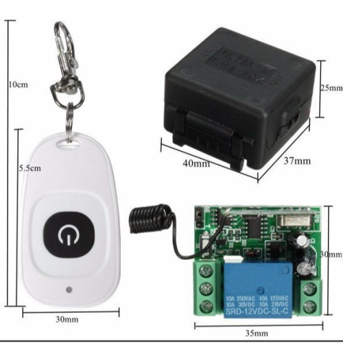 12V 小皮箱單路遙控開關配1鍵遙控器 遙控電燈 遙控音響 自製無線遙控 一鍵無線遙控器控器
