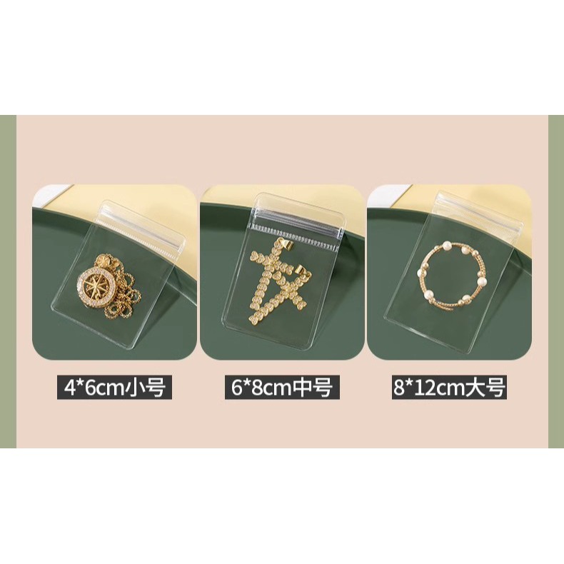 pvc自封袋6*8CM收納袋*4入8*12CM夾鏈袋*3入便攜項鍊手鏈耳環珠寶首飾透明密封袋旅行居家飾品收納-細節圖2