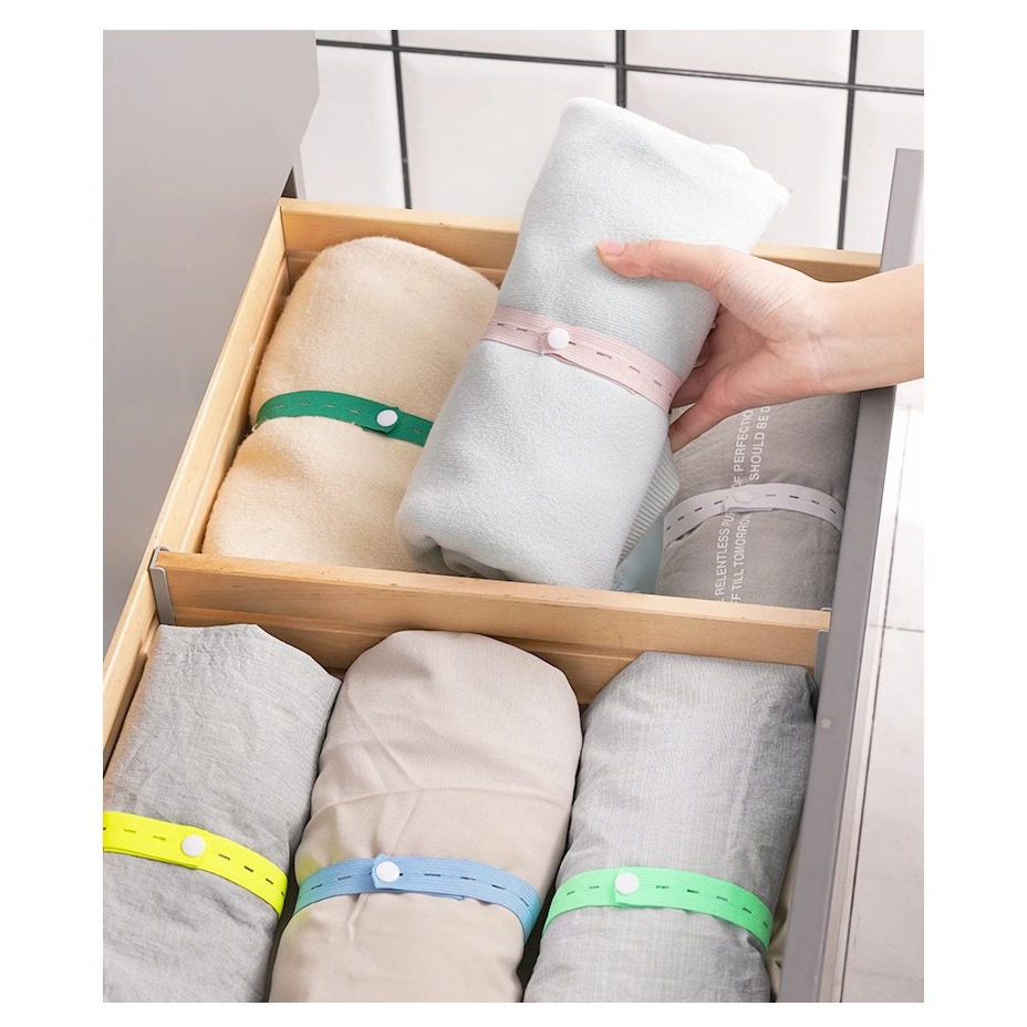 綁衣帶10入開口鬆緊帶扣眼鬆緊束帶鬆緊束帶家用拉拉卷收納帶被子捆綁帶懶人折疊衣服整理衣櫃收納衣物捆紮帶-細節圖9