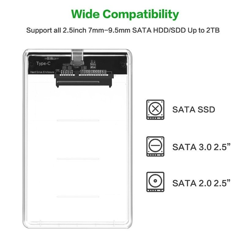 Type-C硬碟盒2.5寸筆記本硬碟盒USB3.1移動硬碟盒子-細節圖3