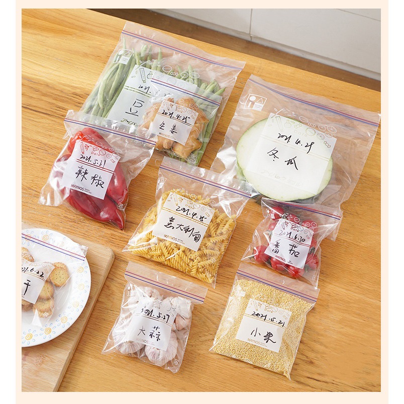食品保鮮袋10入27*30cm家用食品分裝密封袋 大號保鮮袋餅乾零食保存袋冰箱保鮮袋自封口雙筋蔬菜冷藏保鮮袋-細節圖3