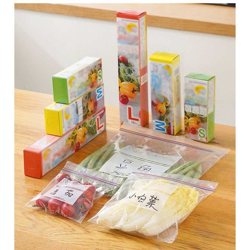 食品保鮮袋10入27*30cm家用食品分裝密封袋 大號保鮮袋餅乾零食保存袋冰箱保鮮袋自封口雙筋蔬菜冷藏保鮮袋-細節圖8