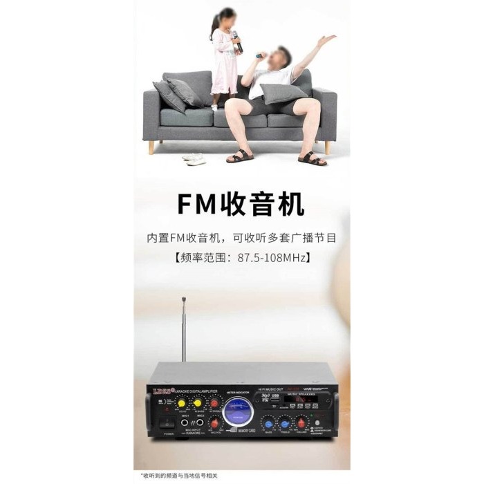 車用擴大機AV-339BT揚聲器ＦＭ收音機大功率音箱功放器110V12V車載卡拉OK功放機家用商用車用擴大機-細節圖5