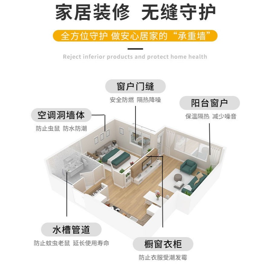 發泡膠750ml水孔密封劑管道口填縫膠泡沫填縫劑門窗防水補漏填充聚氨酯膨脹密封膠門縫堵洞神器冷氣孔填縫膠-細節圖3