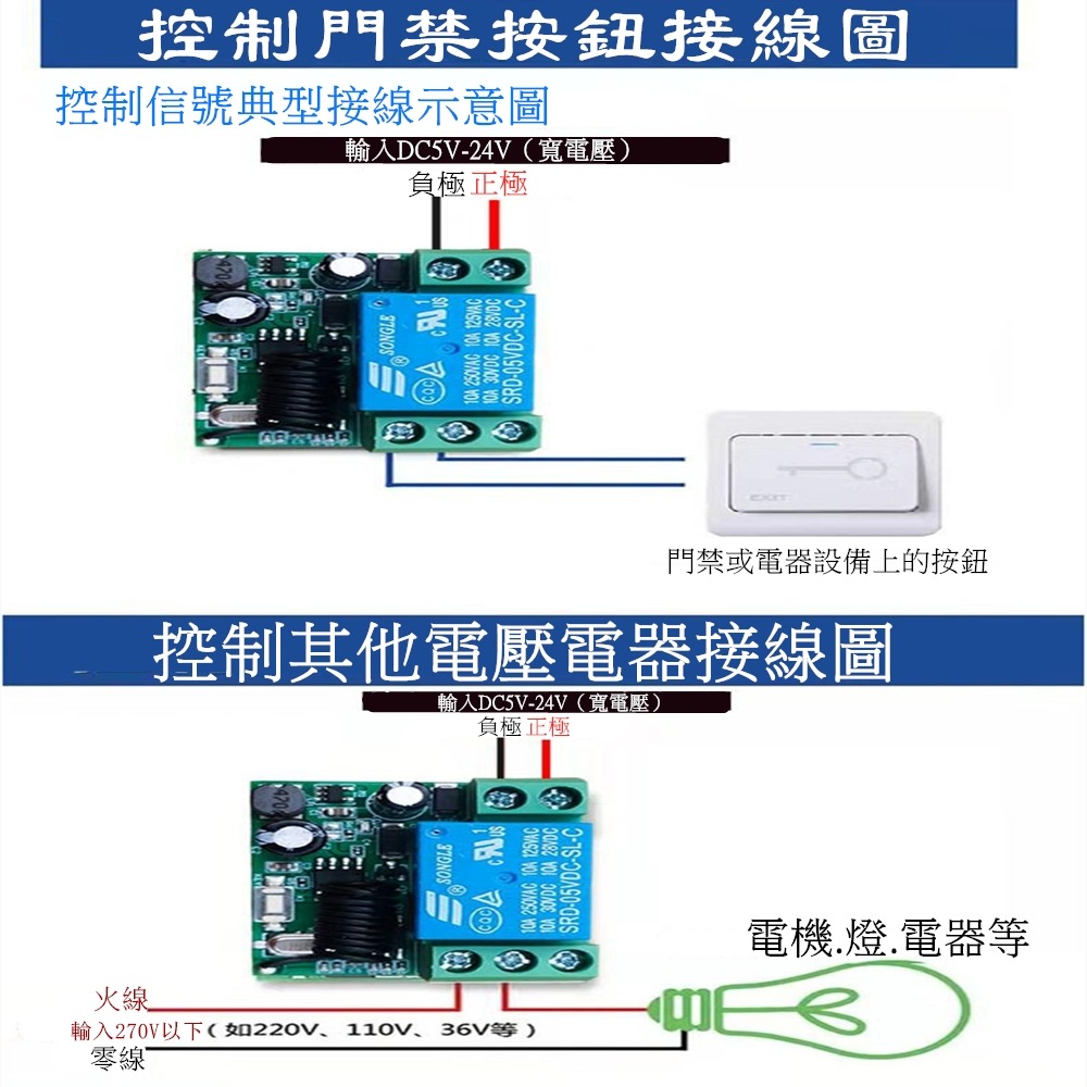 無線遙控開關5V12V24V門鎖加裝無線開關小皮箱無線遙控開關控制門禁鎖 LED燈飾電控鎖遙控電燈遙控音響自製無線遙控-細節圖5