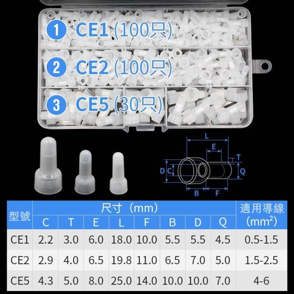CE-1x 2x 5x壓線帽閉端端子奶嘴接線帽套裝送壓線鉗快速接線端子+多功能壓線鉗-細節圖4