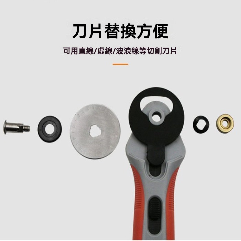 45mm輪刀套裝高速鋼刀片 裁皮革圓切刀拼布滾刀 切割輪刀滾輪刀裁紙箱刀剪紙箱刀裁厚紙板-細節圖6