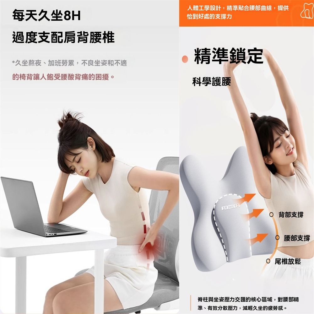 可充氣靠枕充氣氣囊靠腰枕可調高低辦公室腰靠腰枕靠墊座椅腰部支撐睡覺上班久坐護腰靠背墊電腦椅靠枕椅背靠枕-細節圖2