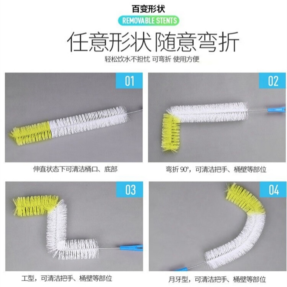 可彎曲水壺刷50CM加長杯刷可刷氣泡瓶刷加粗水杯刷子專用長柄洗桶刷可懸掛水瓶清潔刷奶瓶清潔刷-細節圖9