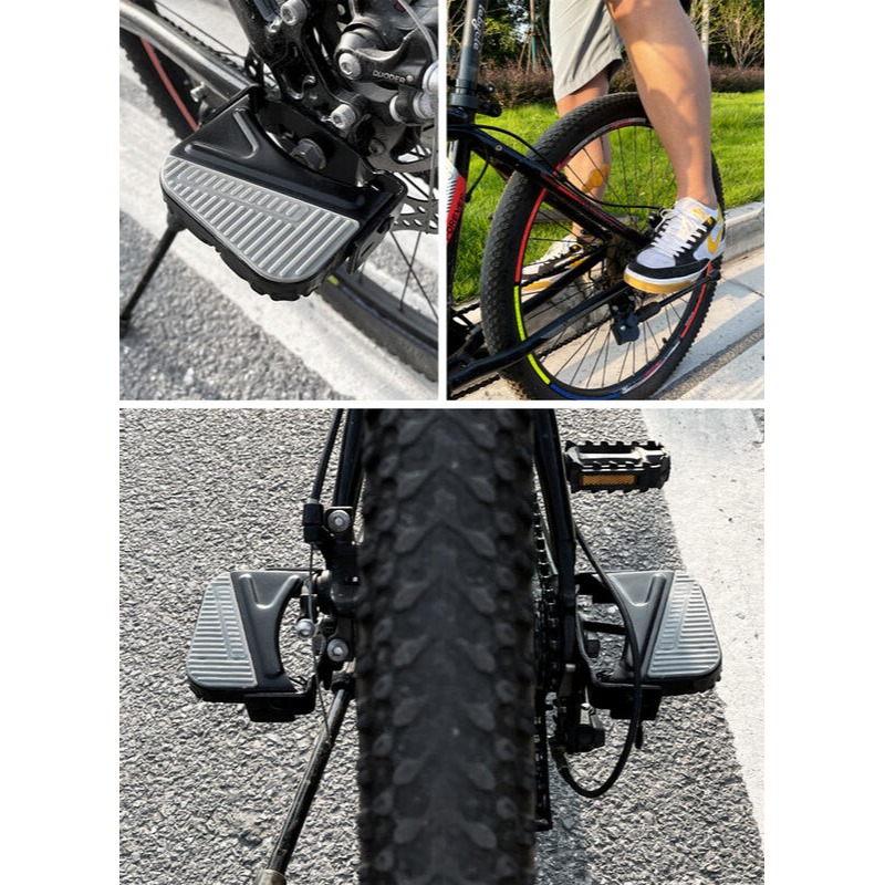 摺疊後座腳踏板腳踏自行車後踏板 電動車可折疊加寬兒童腳踏車單車後輪踩腳站人配件折疊後踏板-細節圖9