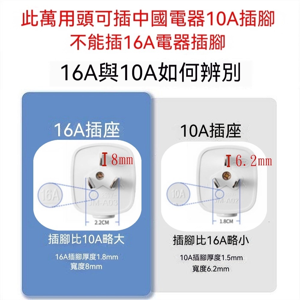 大功率轉換插頭 5000W轉換頭中國大陸電器插頭轉臺灣使用三角插頭轉美規220V電壓轉換頭國外插頭變美規插頭轉接頭-細節圖2