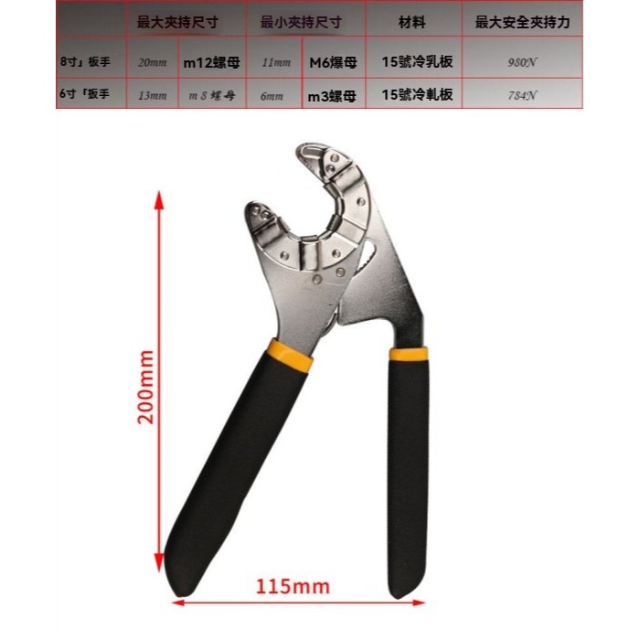 魔術活動萬能多功能扳手可夾持外六角扳手8寸扳手魔術扳手-細節圖2