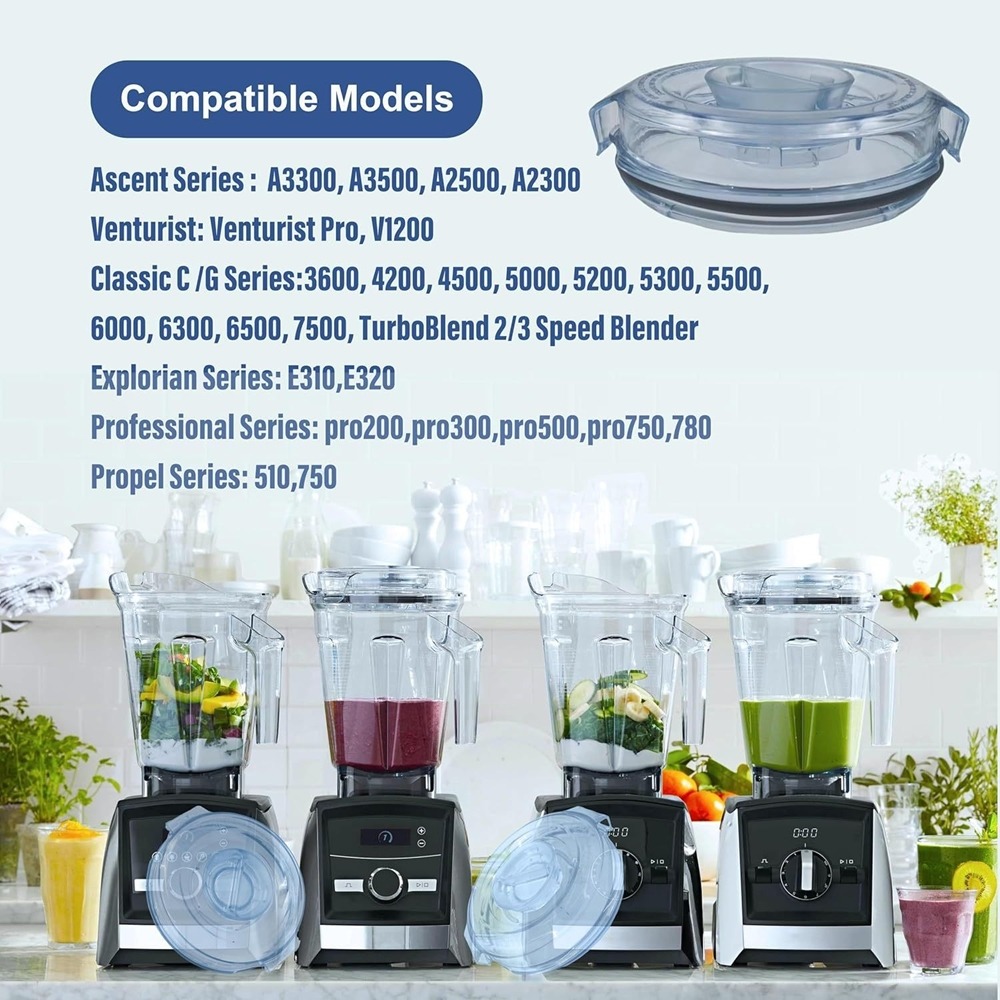 透明蓋子適用VITAMIX 蓋子維他美仕料理機杯蓋64 盎司容器蓋子相容 Vitamix A3500果汁杯蓋子調理機配件-細節圖3