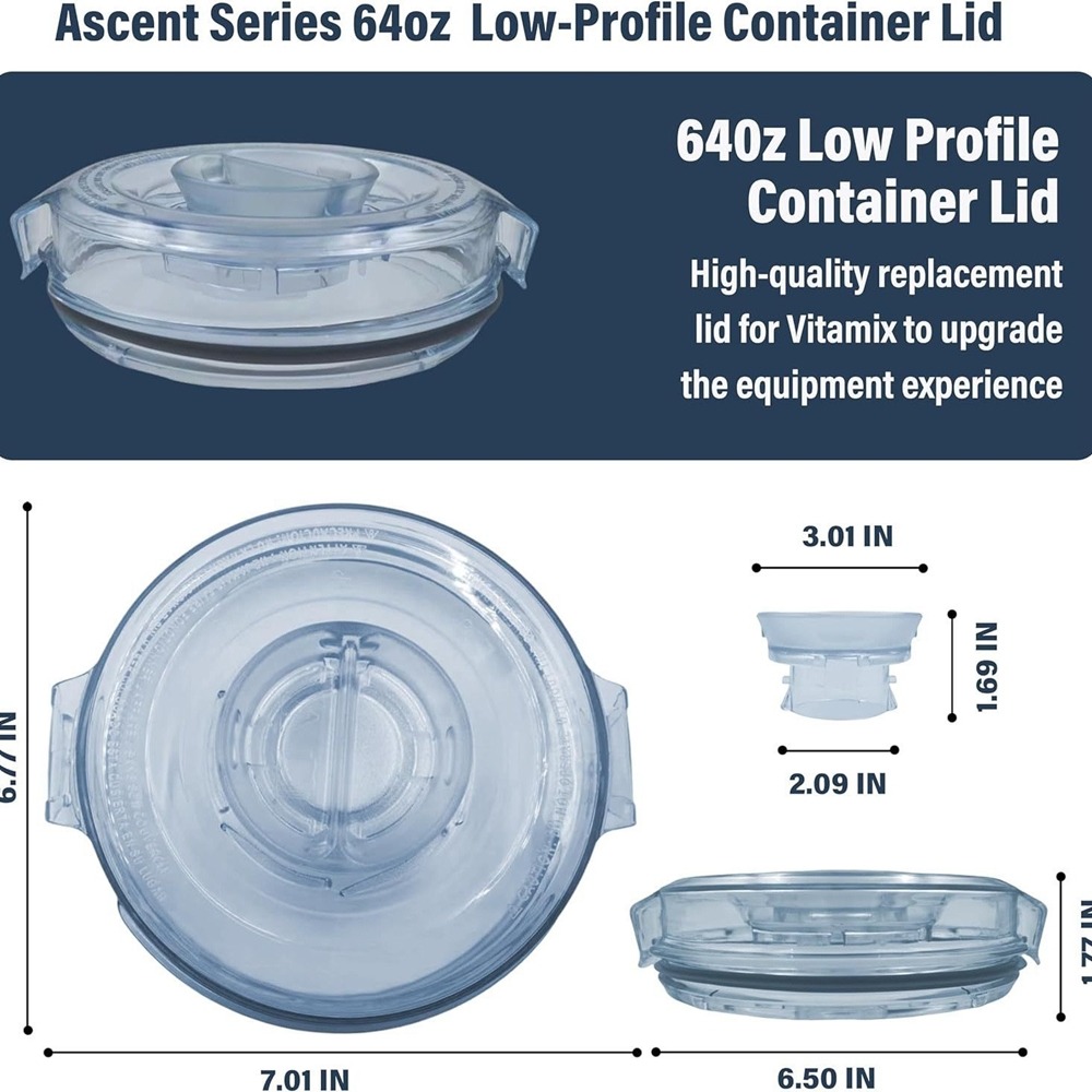 透明蓋子適用VITAMIX 蓋子維他美仕料理機杯蓋64 盎司容器蓋子相容 Vitamix A3500果汁杯蓋子調理機配件-細節圖5