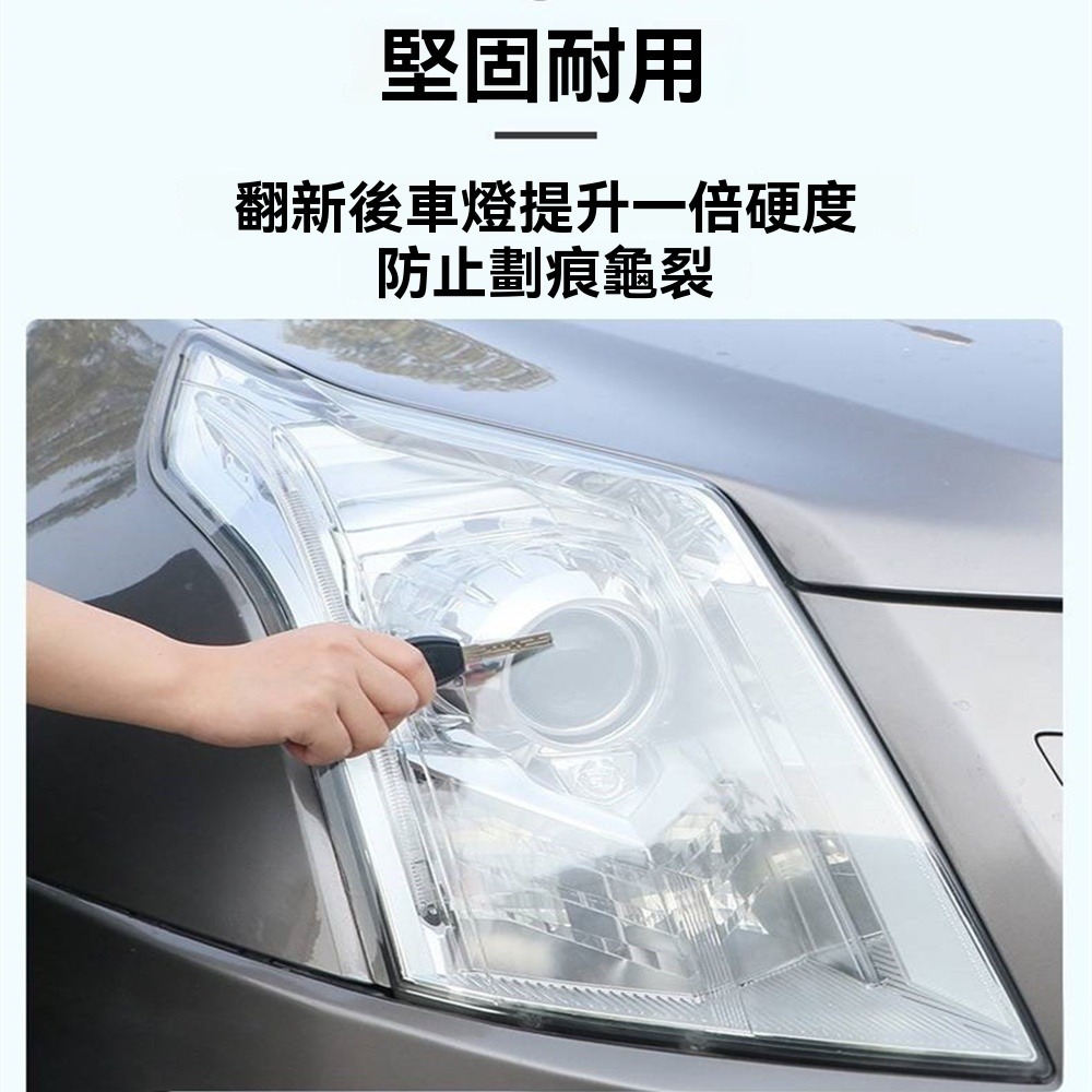 汽車大燈翻新修復液200ml送砂纸遮蔽膜車燈拋光還原劑發黃老化燈罩劃痕刮傷清洗工具套裝-細節圖5