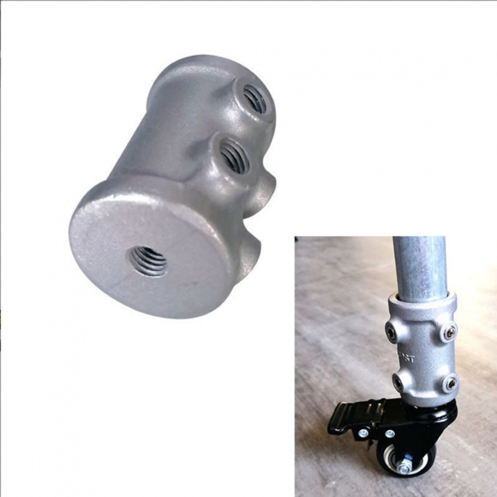 鐵架輪子腳套塞*4鋁合金圓管鐵架腳塞25MM腳塞M8螺絲輪子專用可耐重物層架不軟腳鐵管塞-規格圖4