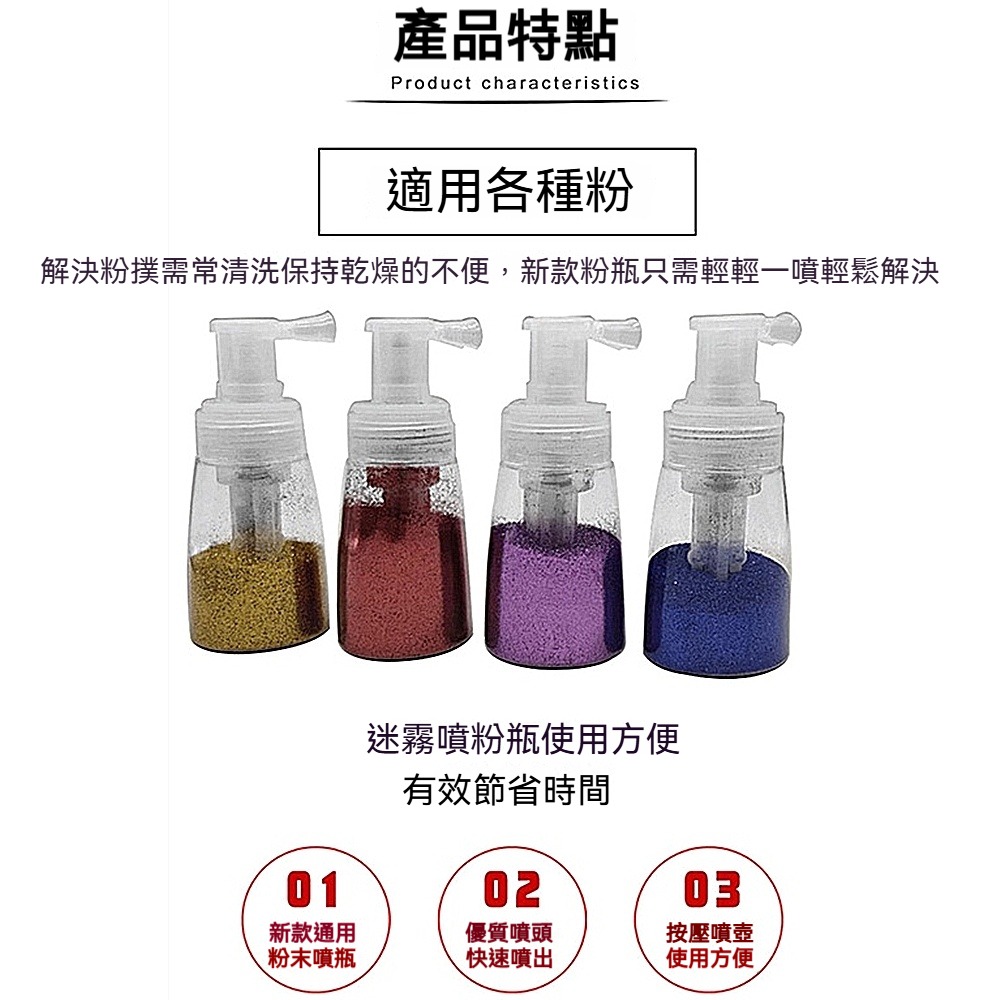 痱子粉噴粉瓶不再擔心粉撲不乾淨 爽身粉分裝瓶噴粉瓶 金銀粉末塑膠噴瓶 分裝乾粉瓶痱子噴粉器粉末瓶 美髮工具-細節圖6