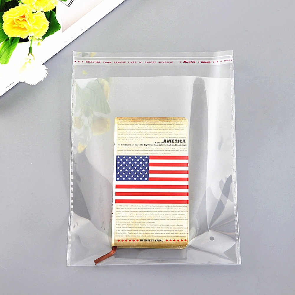 opp袋透明包裝袋100入自粘袋 自黏封塑膠袋服裝包裝袋子20*24 (20+4)雙層5絲opp袋-細節圖3