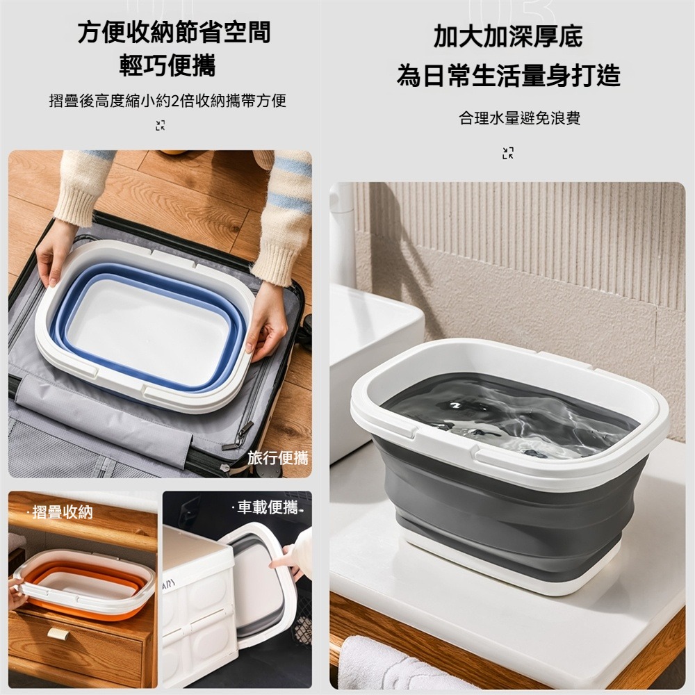 多功能塑膠籃 可收納折疊手提籃 可放衣物零食浴室收納籃 可折疊水果籃 拜拜籃菜籃子 野餐籃-細節圖4