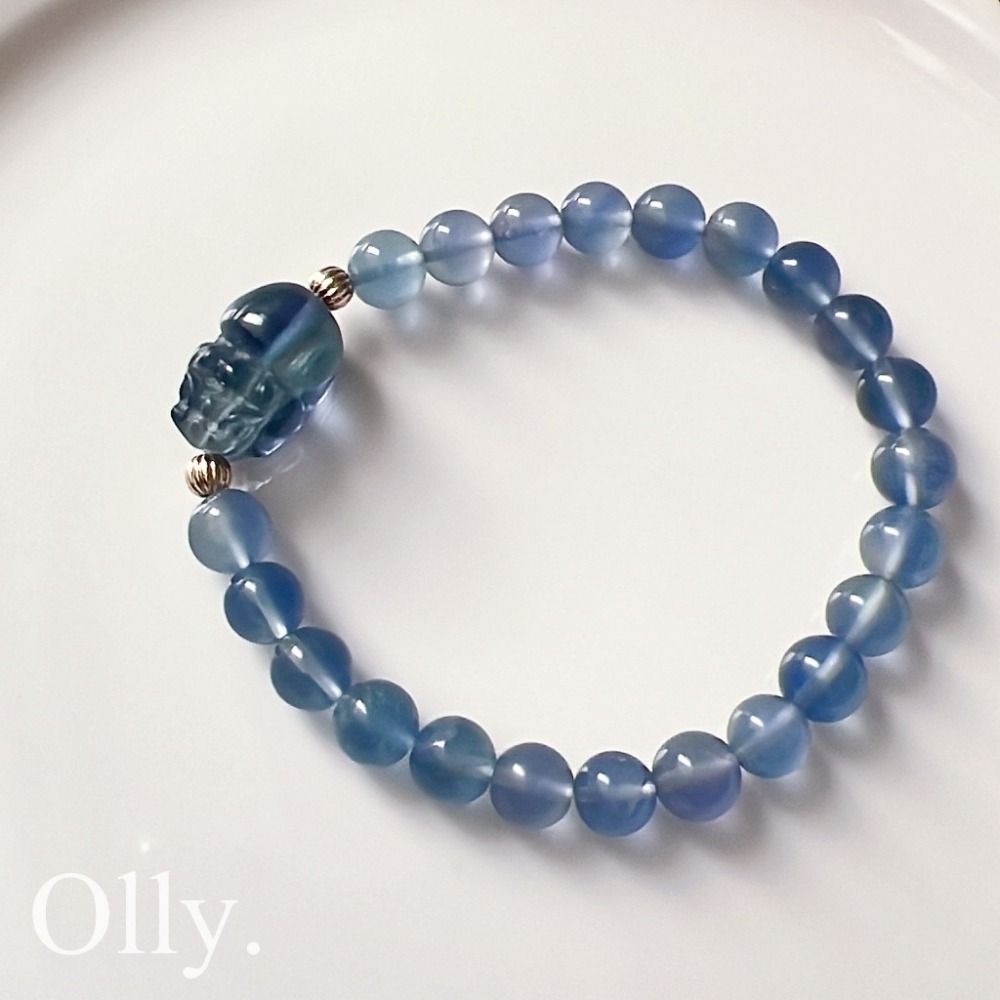 【Olly】設計款【貔貅】螢石 藍營石 引導能量 清晰思緒 排除負能 水晶手鍊 水晶手串 水晶手環-細節圖6