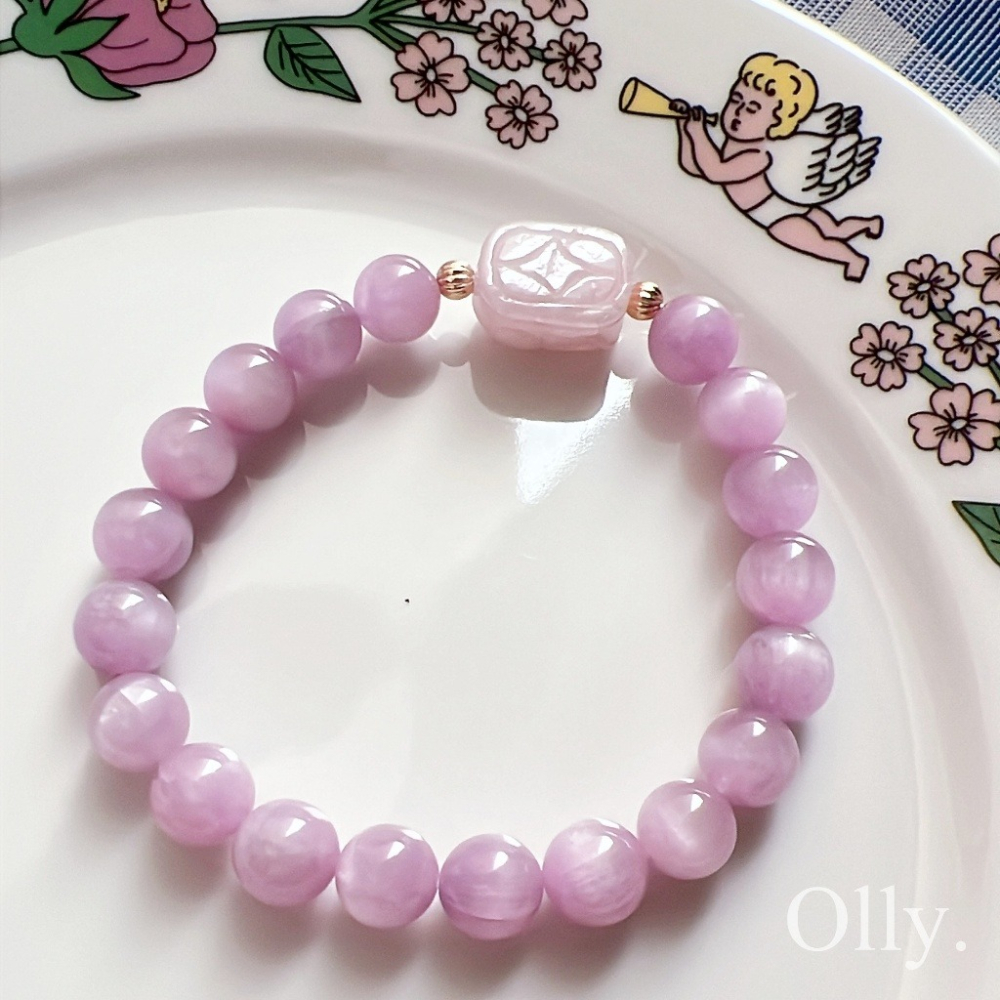 【Olly】設計款【貔貅】貓眼紫鋰輝  激發創造力 藝術靈感 孔賽石 水晶手鍊 水晶手環 水晶手串-細節圖2