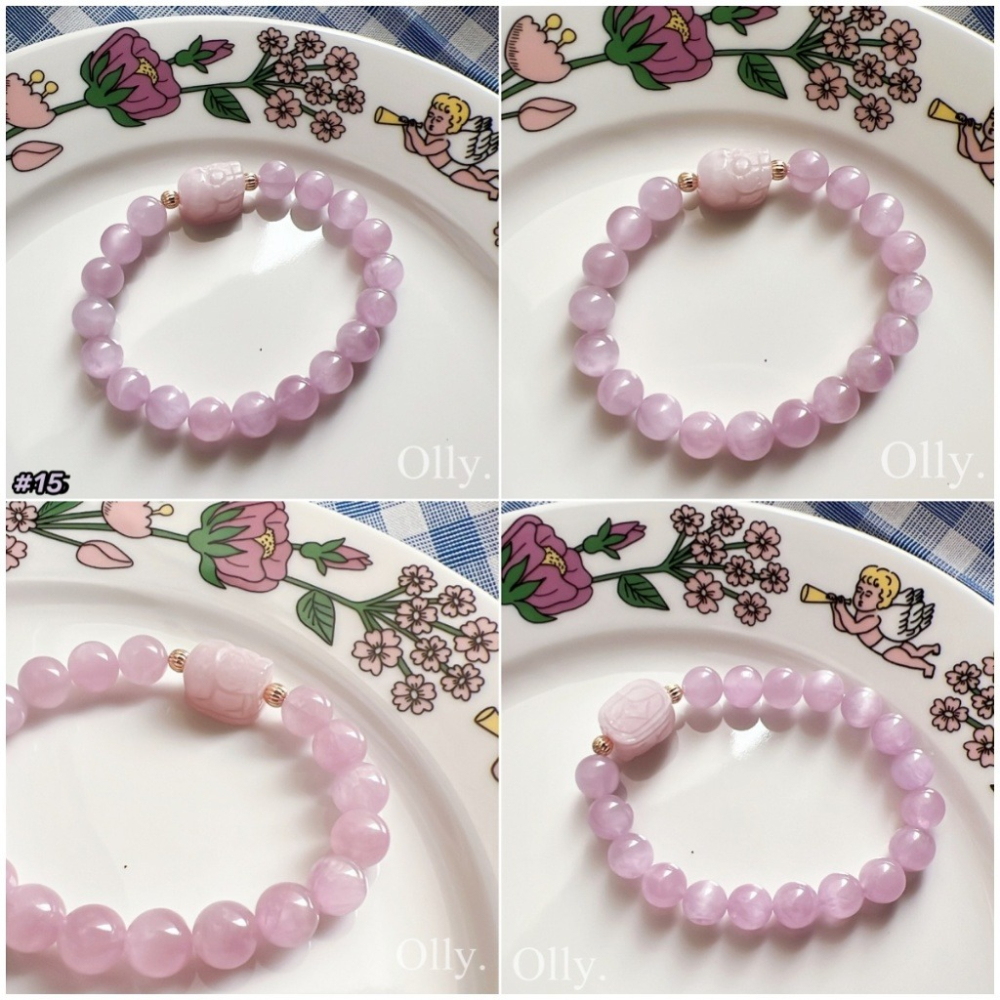 【Olly】設計款【貔貅】貓眼紫鋰輝  激發創造力 藝術靈感 孔賽石 水晶手鍊 水晶手環 水晶手串-細節圖5