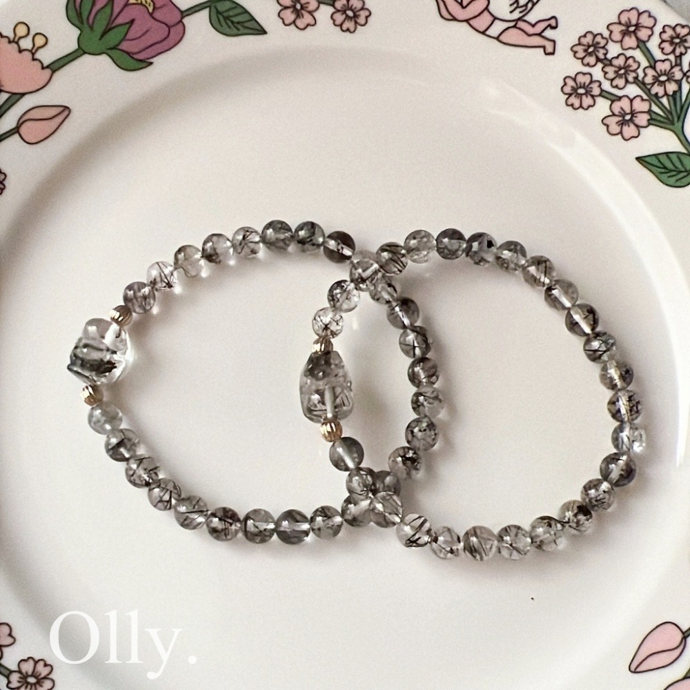 【Olly】設計款【貔貅】黑髮晶 提升事業運 領導能力 防小人 水晶手鍊 水晶手串 水晶手環-細節圖4