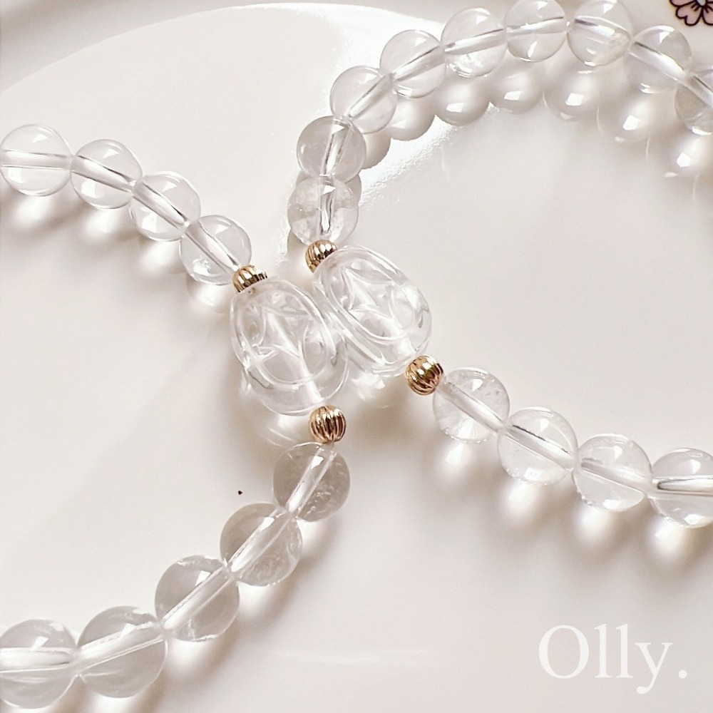 【Olly】設計款【貔貅】白水晶 淨化負能量 提升集中力 避邪 水晶手鍊 水晶手環 水晶手串-細節圖2