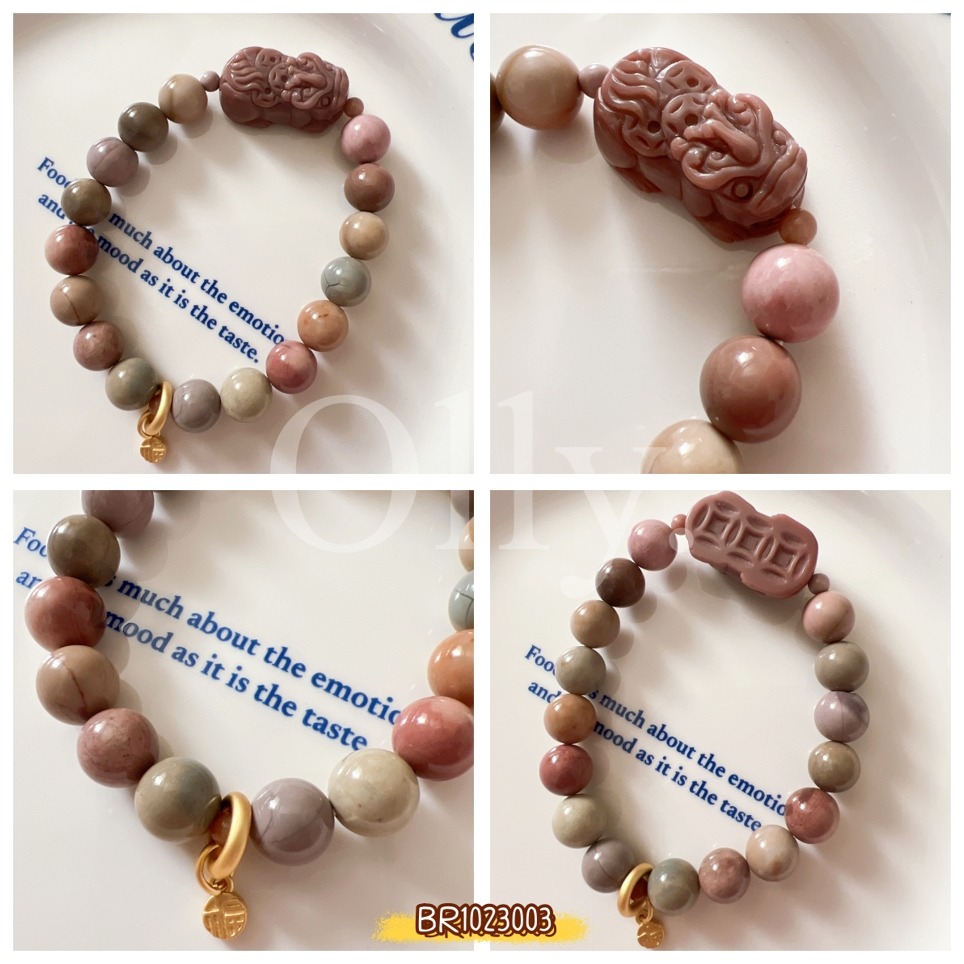 【Olly】設計款【貔貅】奶昔阿拉善 招財納福 業務創業做生意必備！油畫阿拉善 水晶手環 阿拉善手鍊 阿拉善手串-細節圖6