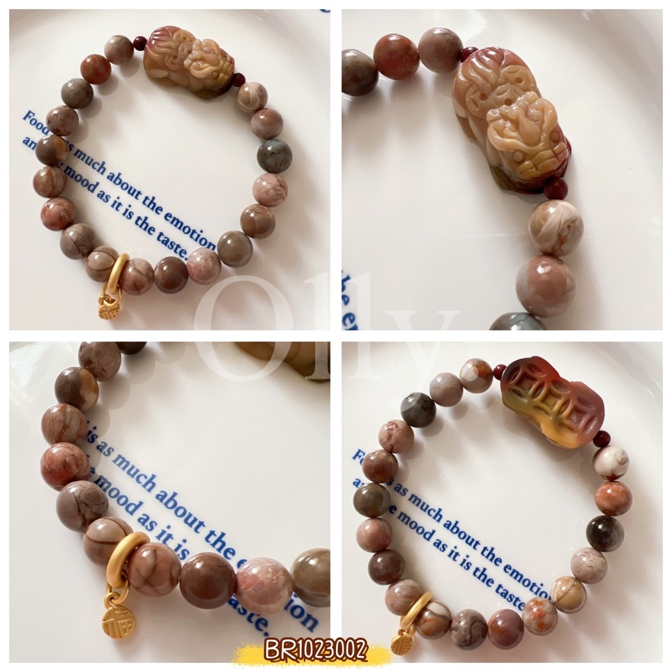 【Olly】設計款【貔貅】奶昔阿拉善 招財納福 業務創業做生意必備！油畫阿拉善 水晶手環 阿拉善手鍊 阿拉善手串-細節圖7