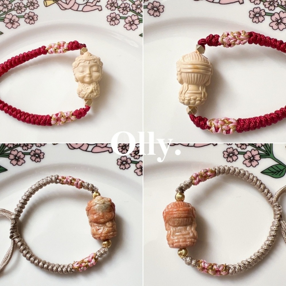 【Olly】設計款【度母平安守護手繩】阿拉善中國結手繩 開運 平安 珊瑚玉繩結手鍊 平安守護  生日禮物 母親節-細節圖5