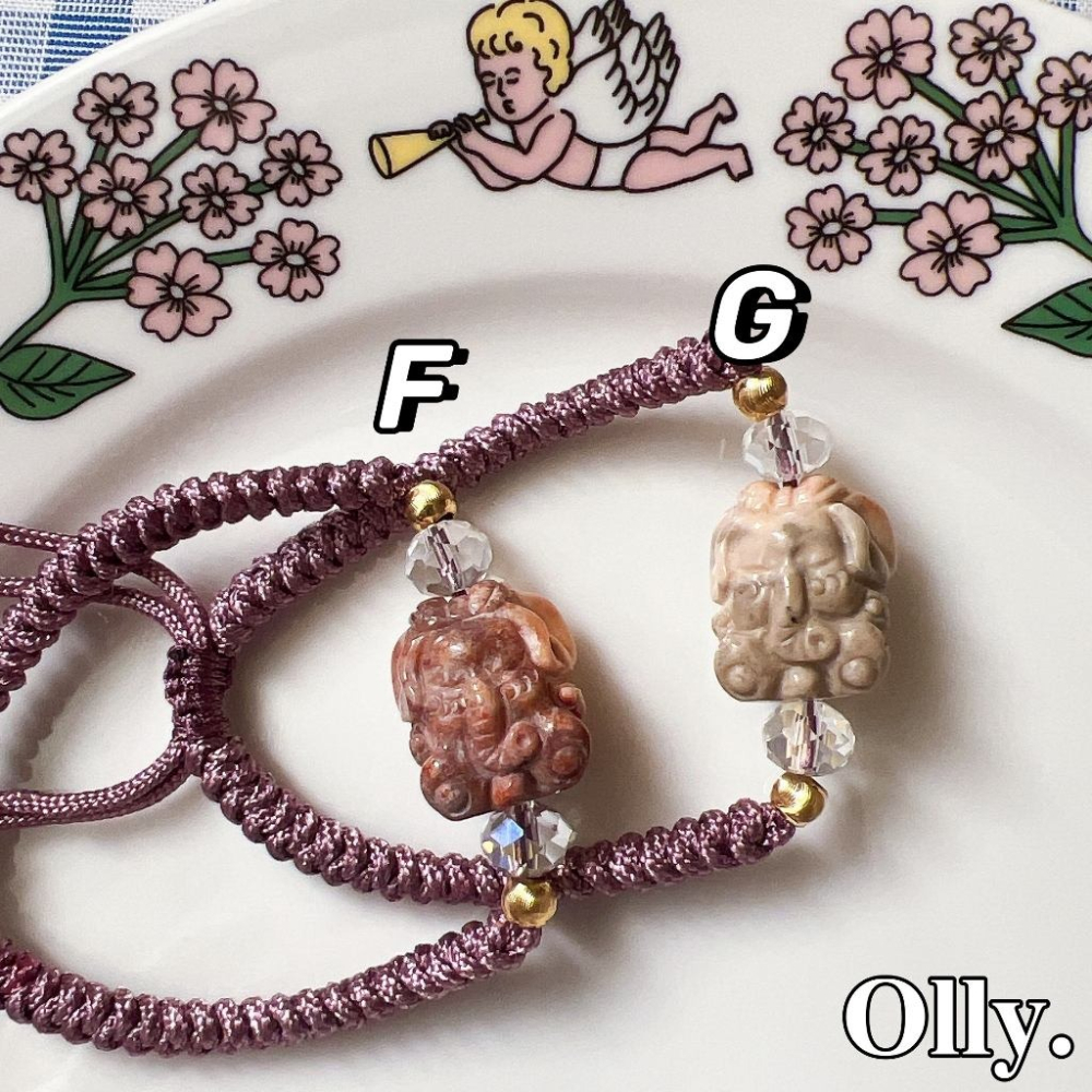 【Olly】設計款【荷葉象神守護手繩】 珊瑚玉中國結手繩 開運 平安 繩結手鍊 平安守護 生日禮物 母親節 情人節-細節圖2