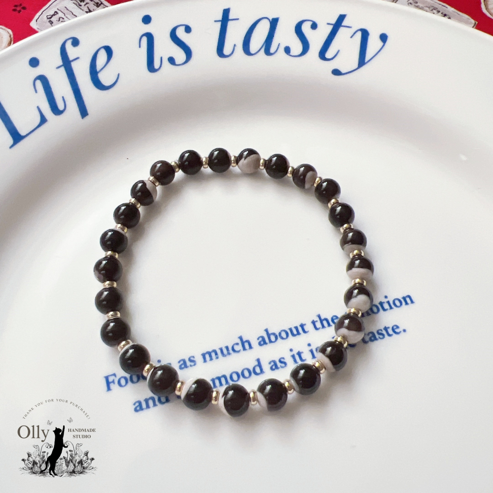 【Olly】設計款【蝶貝之光】優雅疊戴 小咪數彈性手鍊-細節圖7