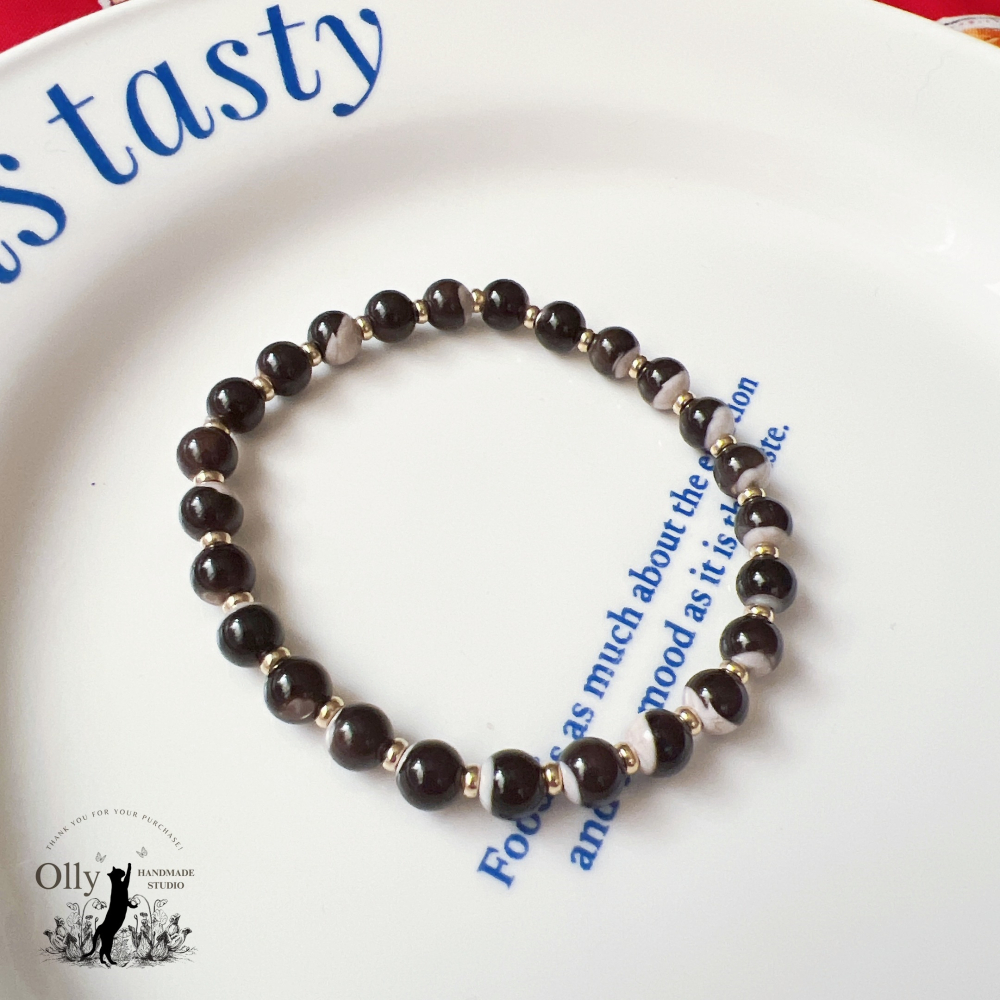 【Olly】設計款【蝶貝之光】優雅疊戴 小咪數彈性手鍊-細節圖8