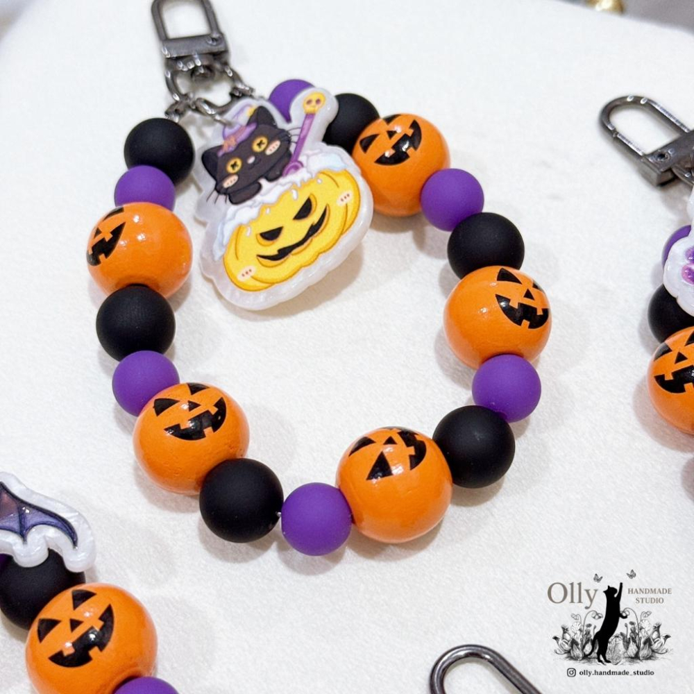 【Olly】南瓜惡作劇 鑰匙圈 包掛 吊飾 萬聖夜 萬聖節 節慶小物-細節圖4