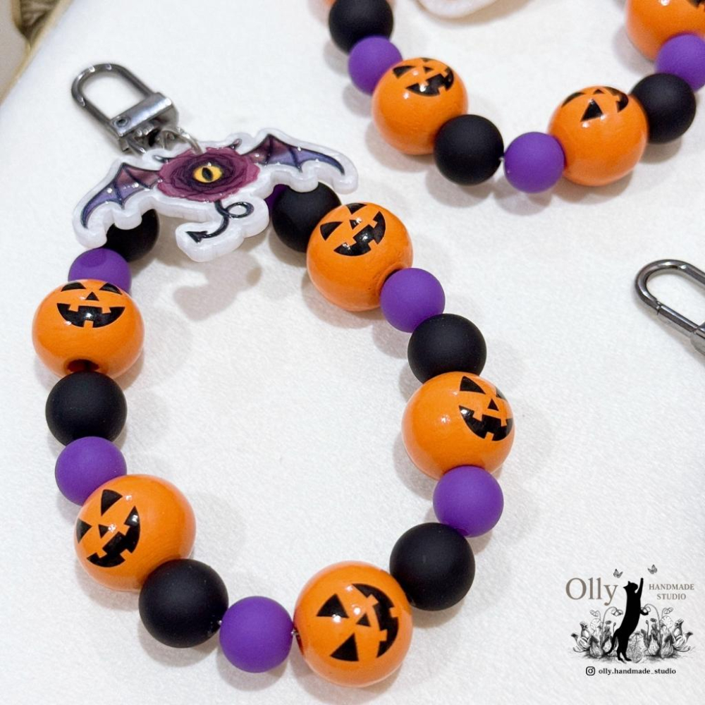 【Olly】南瓜惡作劇 鑰匙圈 包掛 吊飾 萬聖夜 萬聖節 節慶小物-細節圖5