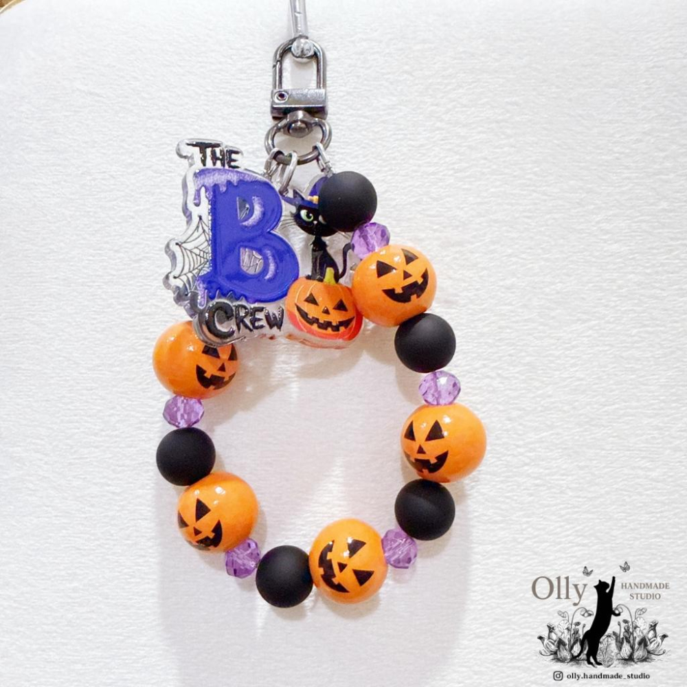 【Olly】南瓜惡作劇 鑰匙圈 包掛 吊飾 萬聖夜 萬聖節 節慶小物-細節圖6