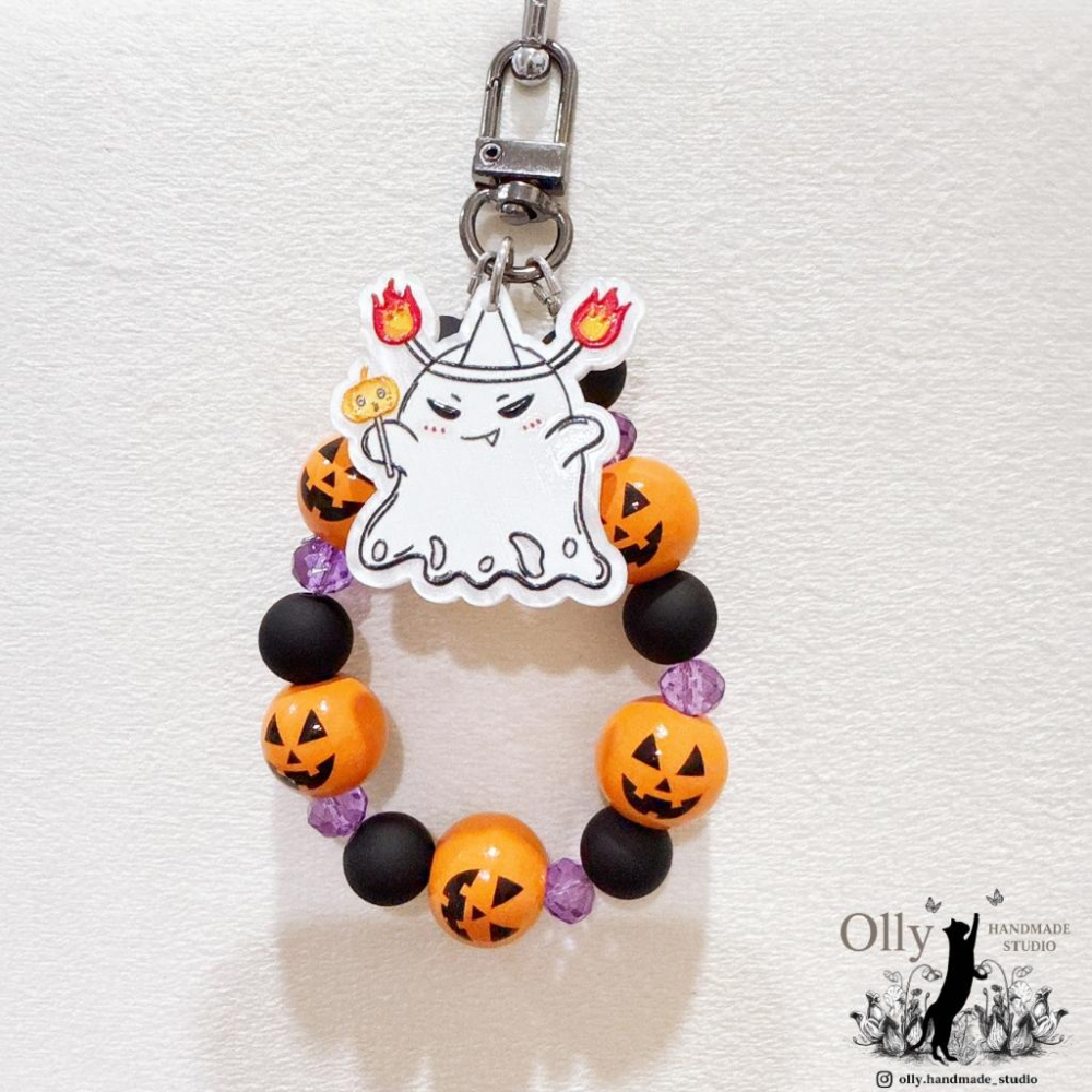 【Olly】南瓜惡作劇 鑰匙圈 包掛 吊飾 萬聖夜 萬聖節 節慶小物-細節圖7