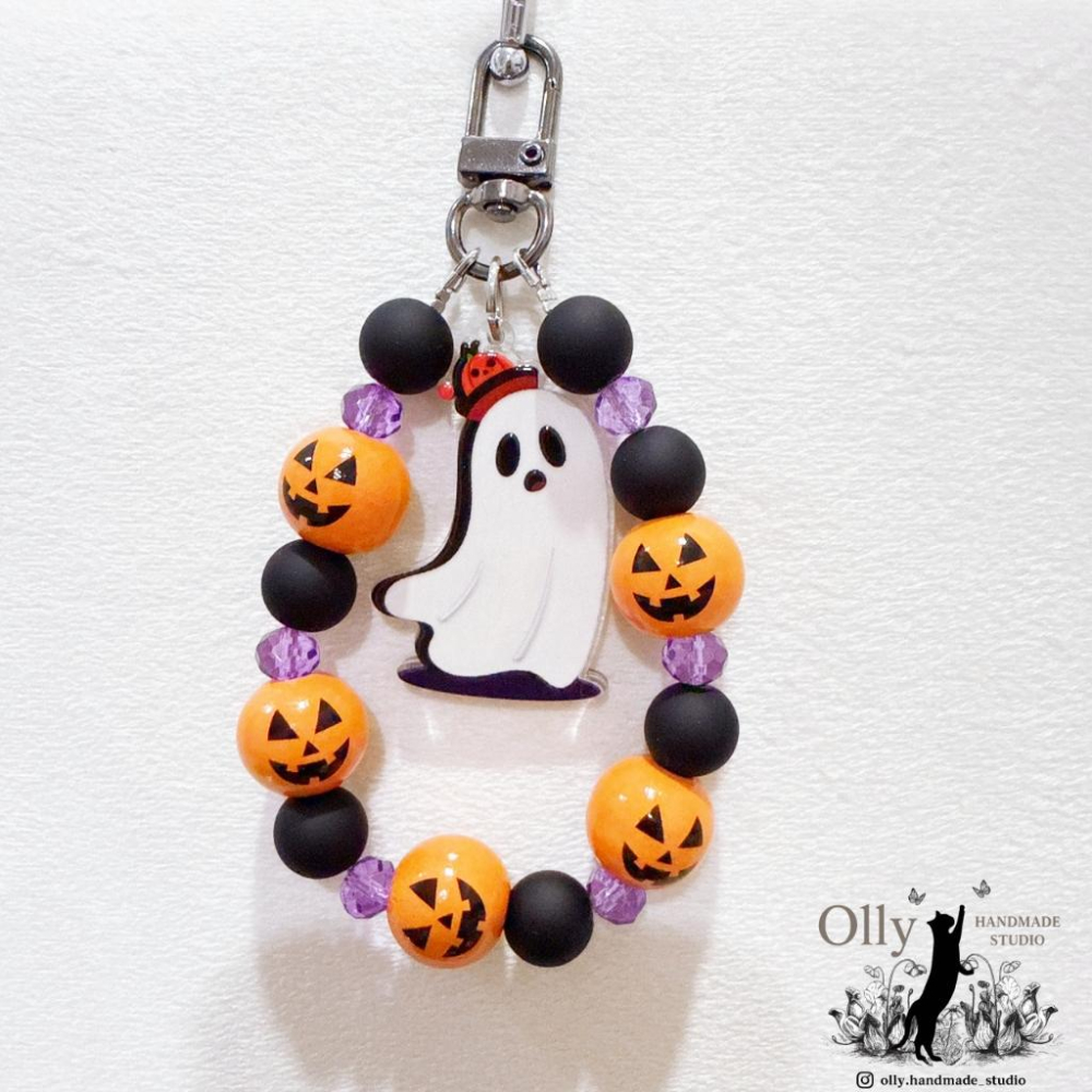 【Olly】南瓜惡作劇 鑰匙圈 包掛 吊飾 萬聖夜 萬聖節 節慶小物-細節圖9