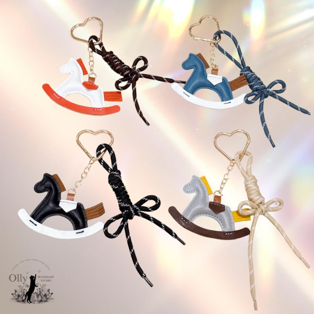 【Olly】Little Rider Pony 搖搖小馬吊飾 皮質鑰匙圈 包掛 耶誕節 交換禮物 聖誕禮物 生日禮物 馬-細節圖3