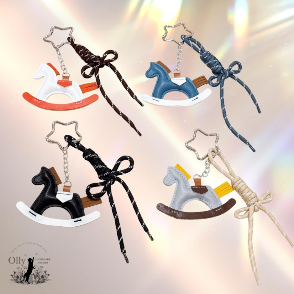 【Olly】Little Rider Pony 搖搖小馬吊飾 皮質鑰匙圈 包掛 耶誕節 交換禮物 聖誕禮物 生日禮物 馬-細節圖4