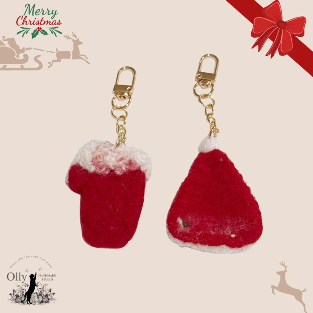 【Olly】Winter Wishes Felt Charm 手工羊毛氈聖誕鑰匙圈 吊飾 包掛 聖誕禮物 生日禮物 裝飾-細節圖4
