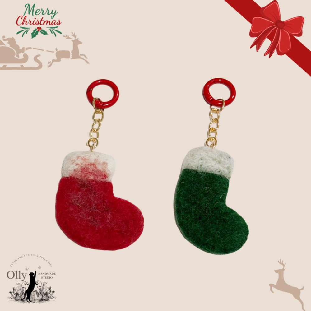 【Olly】Winter Wishes Felt Charm 手工羊毛氈聖誕鑰匙圈 吊飾 包掛 聖誕禮物 生日禮物 裝飾-細節圖5