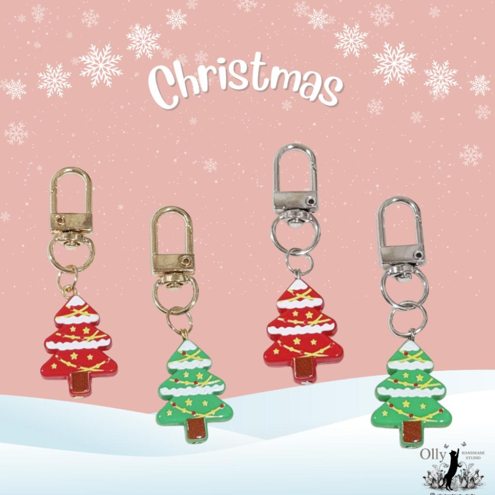 【Olly】Snowy Spark 🎄 多款聖誕壓克力鑰匙圈 吊飾 掛飾 鑰匙扣 聖誕 耶誕 交換禮物 包掛 耳機殼掛飾-細節圖3